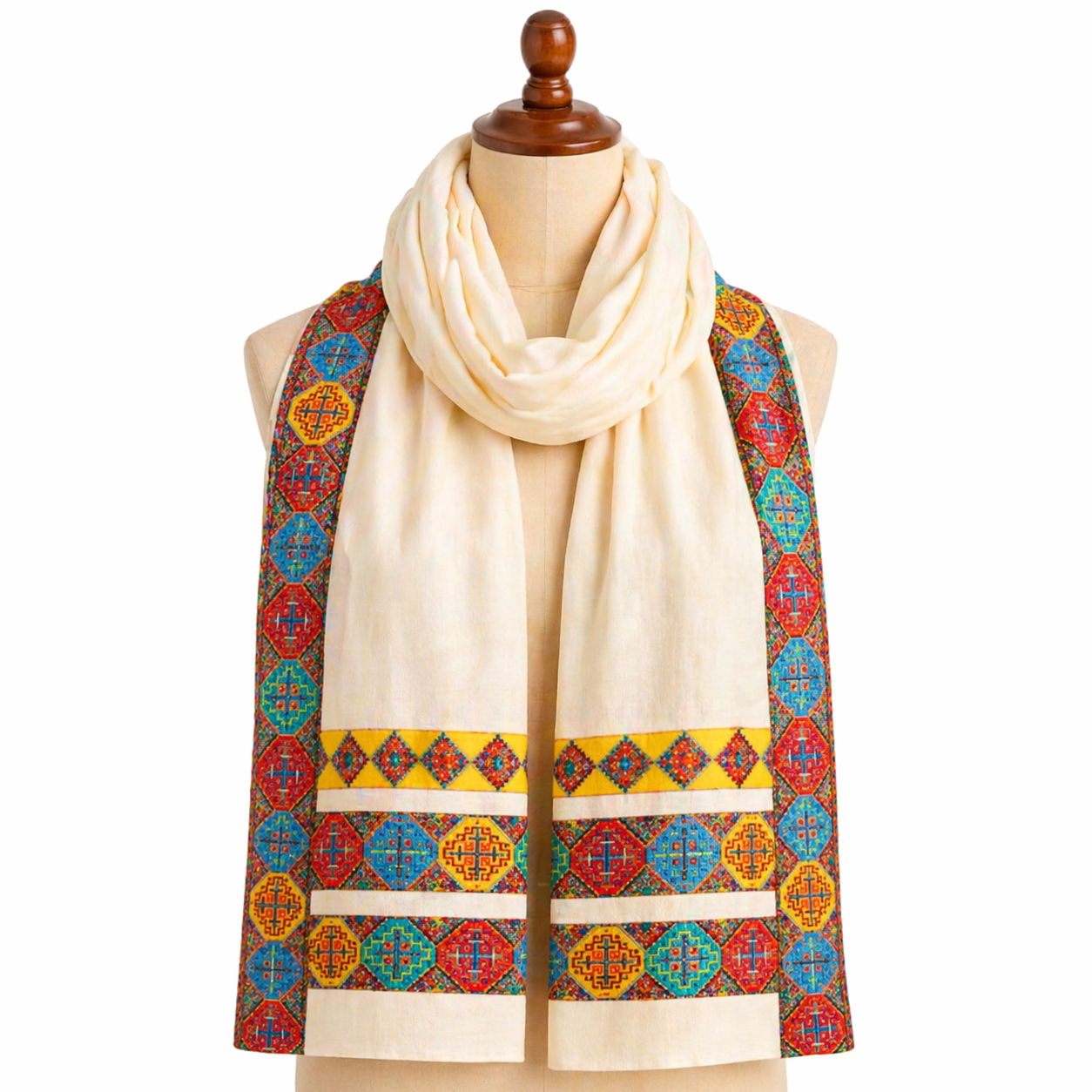 Bold Aztec Border Shawl